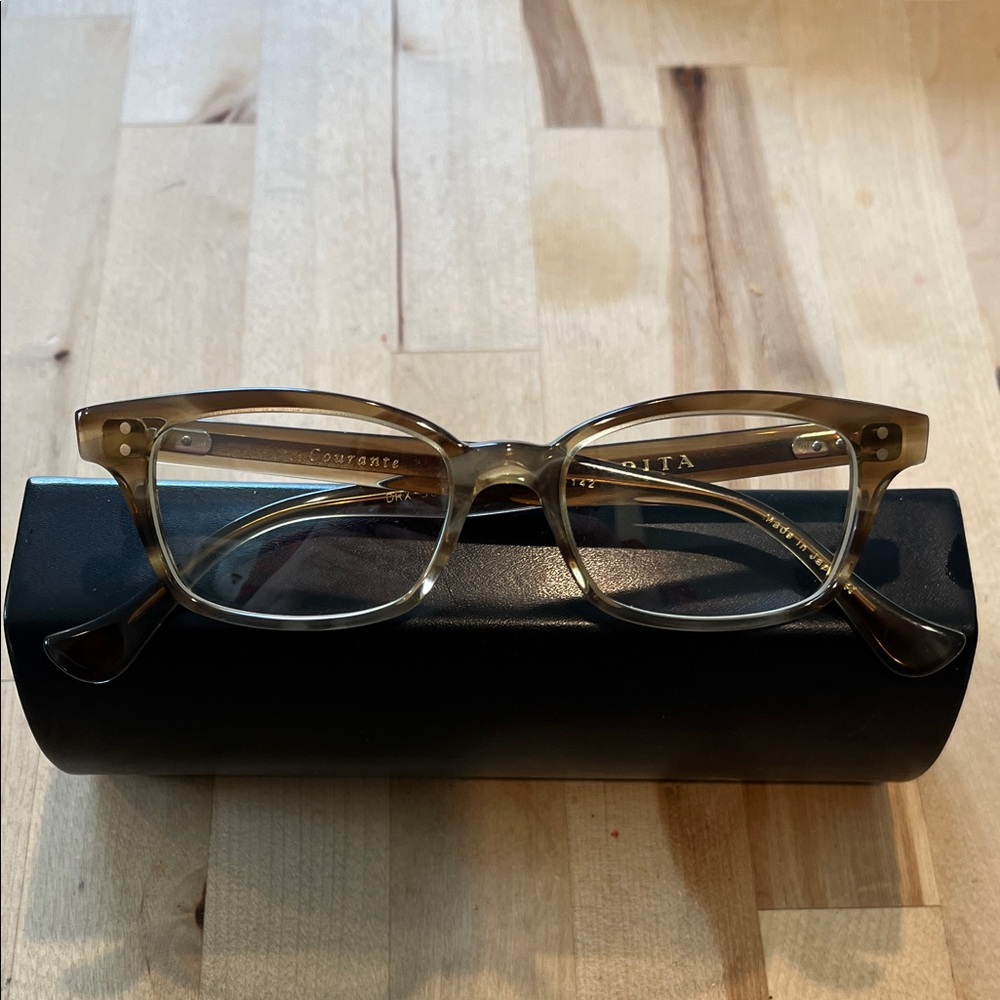 DITA Courante Light Brown Transparent Square Eyeglasses